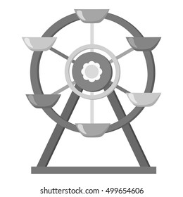 Ferris wheel icon in monochrome style isolated on white background. Playground symbol stock vector illustration.