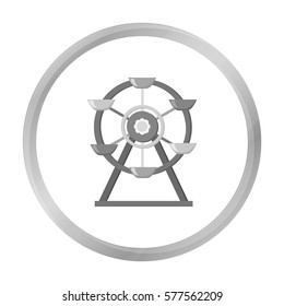 Ferris wheel icon in monochrome style isolated on white background. Play garden symbol stock vector illustration.