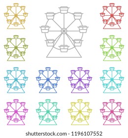 ferris wheel icon in multi color. Simple outline vector of amusement set for UI and UX, website or mobile application