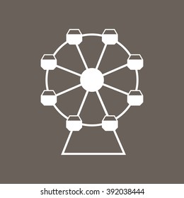 Ferris Wheel Icon on Dark Gray Color. Eps-10.