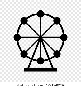 Ferris wheel icon on transparent grid