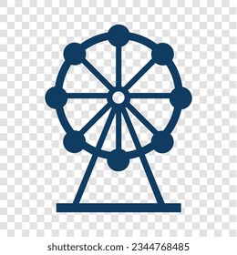 Ferris wheel icon on transparent grid