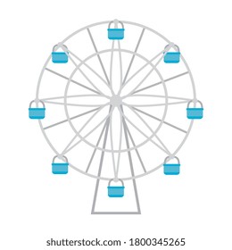 ferris wheel icon, on white background vector illustration design