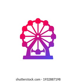 Ferris wheel icon on white