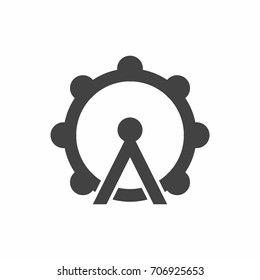 Ferris Wheel icon on white background vector illustration