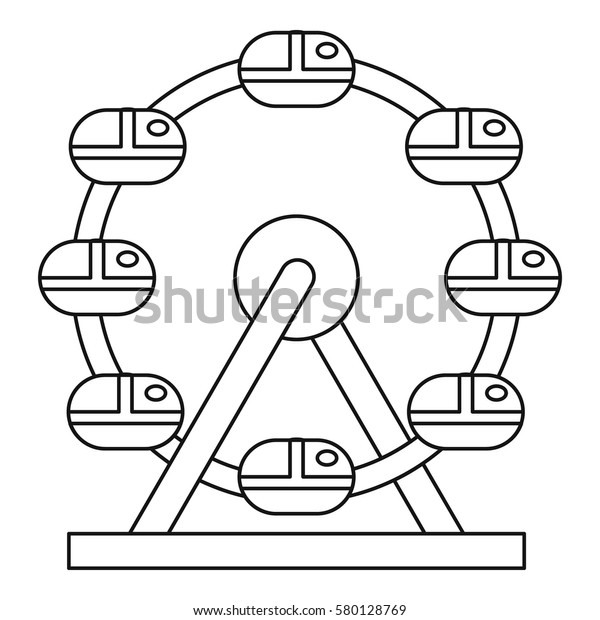 Ferris Wheel Icon Outline Illustration Ferris Stock Vector (Royalty ...