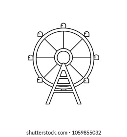 Ferris wheel icon. Outline ferris wheel vector icon for web design isolated on white background