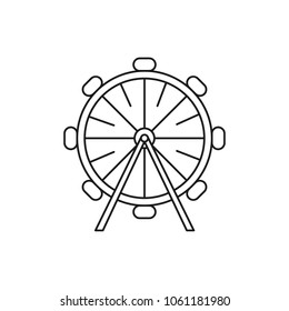 Ferris wheel icon. Outline ferris wheel vector icon for web design isolated on white background