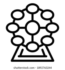 Ferris wheel icon. Outline ferris wheel vector icon for web design isolated on white background