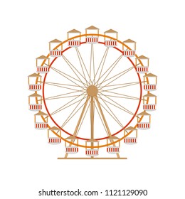 Ferris wheel icon. Park attraction carousel. Vector illustration isolated on white background