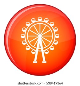 Ferris wheel icon in red circle isolated on white background vector illustration