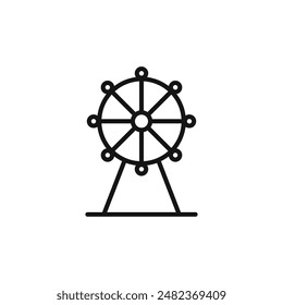 Ferris Wheel Icon Set Amusement Park Ride Illustrations for Festivals and Events