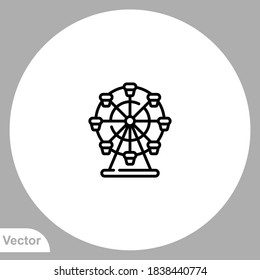 Ferris wheel icon sign vector,Symbol, logo illustration for web and mobile