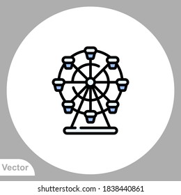 Ferris wheel icon sign vector,Symbol, logo illustration for web and mobile