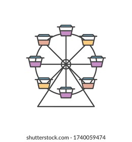 Symbol für das Riesenrad Einfaches skurriler Vektor von Unterhaltungssymbolen für i und ux, Website oder mobile Anwendungen