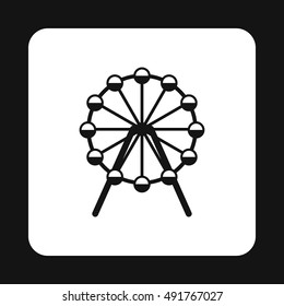 Ferris wheel icon in simple style isolated on white background. Entertainment symbol