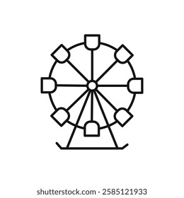 Ferris wheel icon. simple thin line vector icon