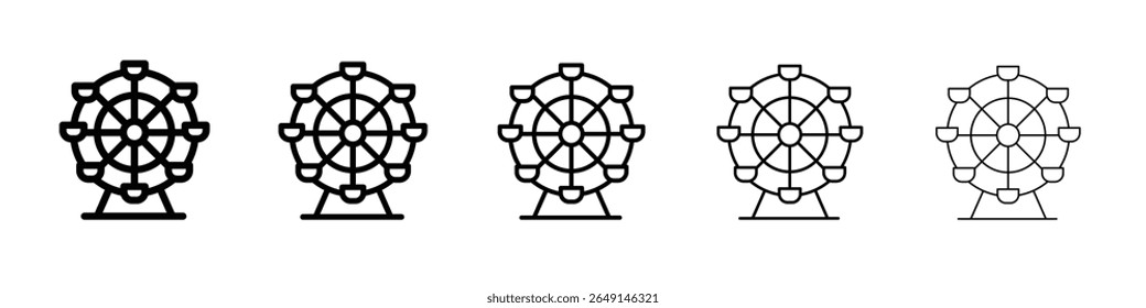 ícone de roda gigante logotipo simples vetor contorno