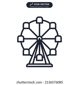 Symbol-Vorlage für das Riesenrad-Symbol für die Grafik- und Webdesign-Kollektion, Vektorgrafik