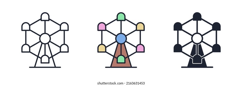 Ferris wheel icon symbol template for graphic and web design collection logo vector illustration