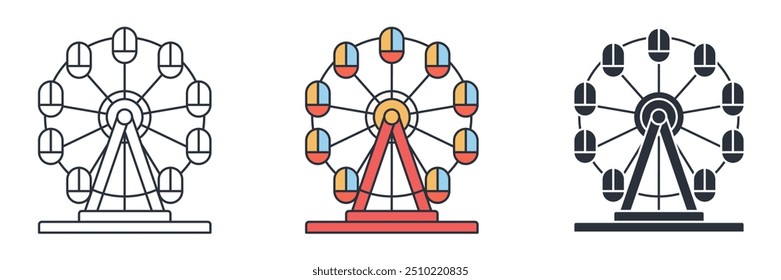 Ícone de roda-gigante ilustração vetorial de símbolo isolado no fundo branco