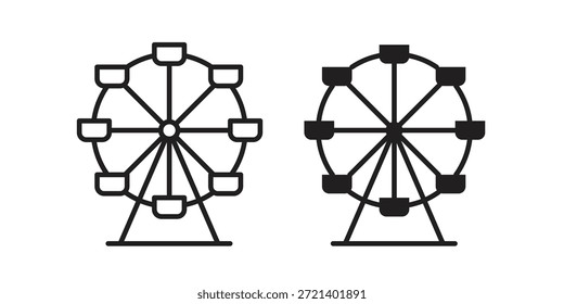 Icono de noria para Plantilla. Conjunto de gráficos de Vector de iconos