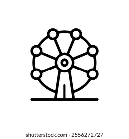 Ferris wheel icon in thin line style vector illustration graphic design