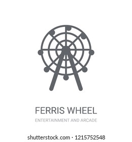 Ferris wheel icon. Trendy Ferris wheel logo concept on white background from Entertainment and Arcade collection. Suitable for use on web apps, mobile apps and print media.