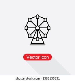 Ferris Wheel Icon Vector Illustration In Flat Style Eps10