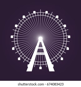 Ferris Wheel icon. Vector illustration.