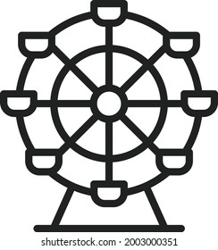 Ferris Wheel icon vector image. Can also be used for Village. Suitable for mobile apps, web apps and print media.