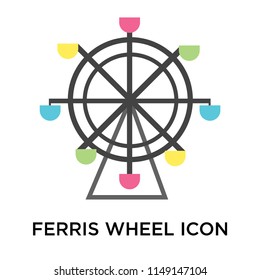 Ferris wheel icon vector isolated on white background for your web and mobile app design, Ferris wheel logo concept