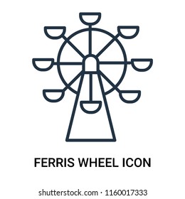 Ferris wheel icon vector isolated on white background, Ferris wheel transparent sign , outline linear symbol or thin lined pictogram