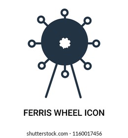 Ferris wheel icon vector isolated on white background, Ferris wheel transparent sign , outline linear symbol or thin lined pictogram