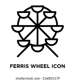 Ferris wheel icon vector isolated on white background, Ferris wheel transparent sign , line or linear sign, element design in outline style