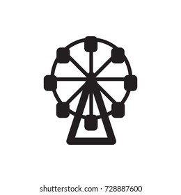 ferris wheel icon vector isolated on white background