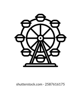 ferris wheel icon vector, line style icon