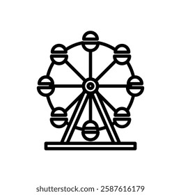 ferris wheel icon vector, line style icon