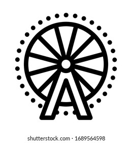 ferris wheel icon vector. ferris wheel sign. isolated contour symbol illustration