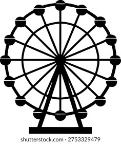 Ferris wheel icon vector silhouette amusement park ride