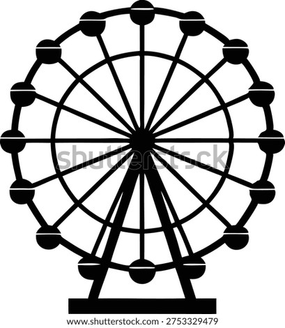 Ferris wheel icon vector silhouette amusement park ride