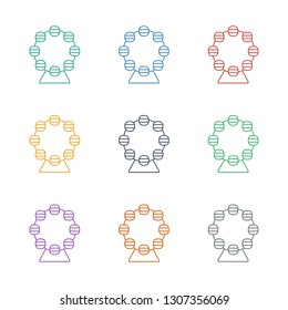 Ferris wheel icon white background. Editable line Ferris wheel icon from architecture. Trendy Ferris wheel icon for web and mobile.