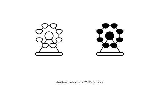 ícone de roda gigante com fundo branco vetor ilustração stock