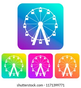 The Ferris wheel icon is white in a square with a gradient. Logo