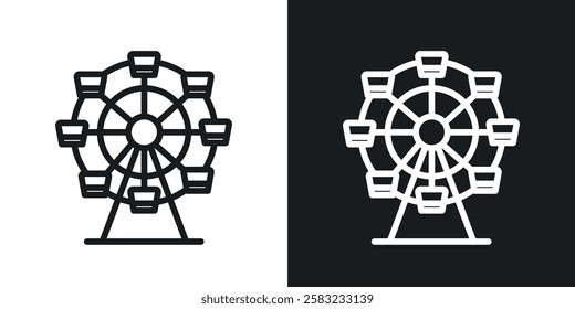 Ferris wheel icons in black and white liner strokes for web design.