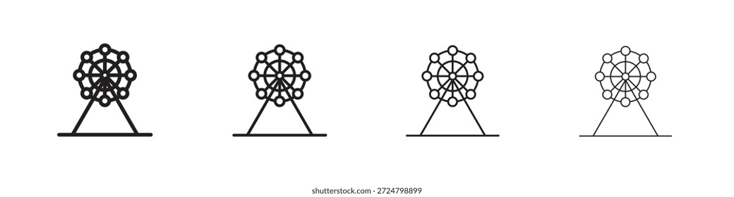 Iconos de noria línea colección de Vector. Icono de Vector perfecto de píxeles
