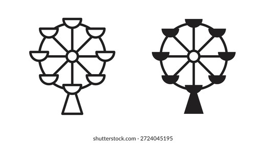 Diseño del logotipo de los iconos de la rueda de la fortuna, iconos del pictograma
