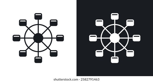 Ferris wheel icons set vectors black and colored style