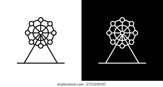 Modelo de vetor de ícones de roda-gigante, EPS 10 para design
