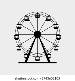 Ferris wheel illustrated in vector on white background